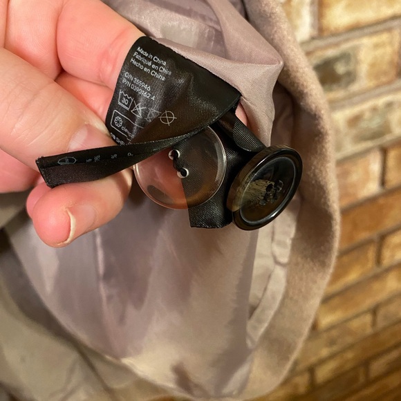 H&M tan dress pea coat size 8 - Picture 11 of 12